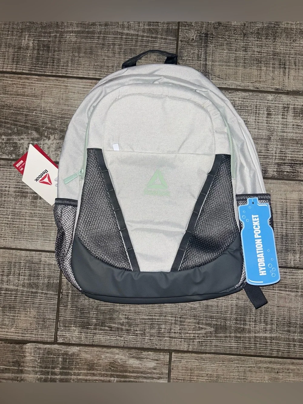 Reebok 18” Maisie Backpack Gray and Mint NWT